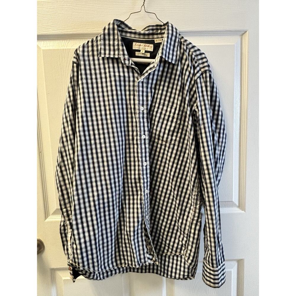 Industrie Button Down Mens Limited Edition Black White Cotton Long Sleeve XL